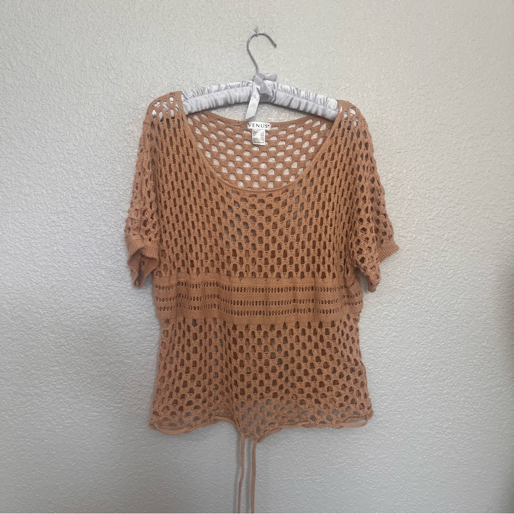 VENUS Tan Crochet Blouse size XS